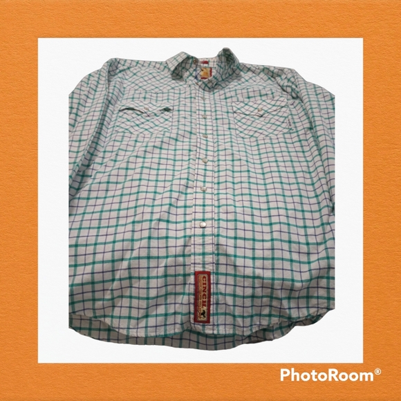 Men's CINCH 100%Cotton Pearl Snap Button Down Sz. M - Picture 4 of 7